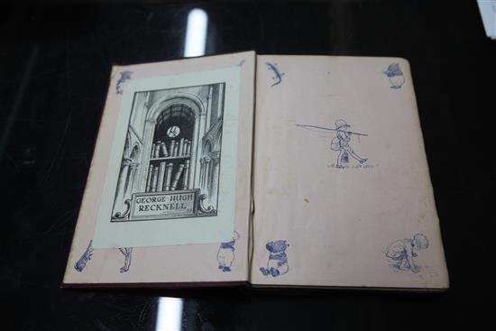 Milne, Alan Alexander - The House at Pooh Corner, with bookplate, d.j., with small loss and spine head and foot,